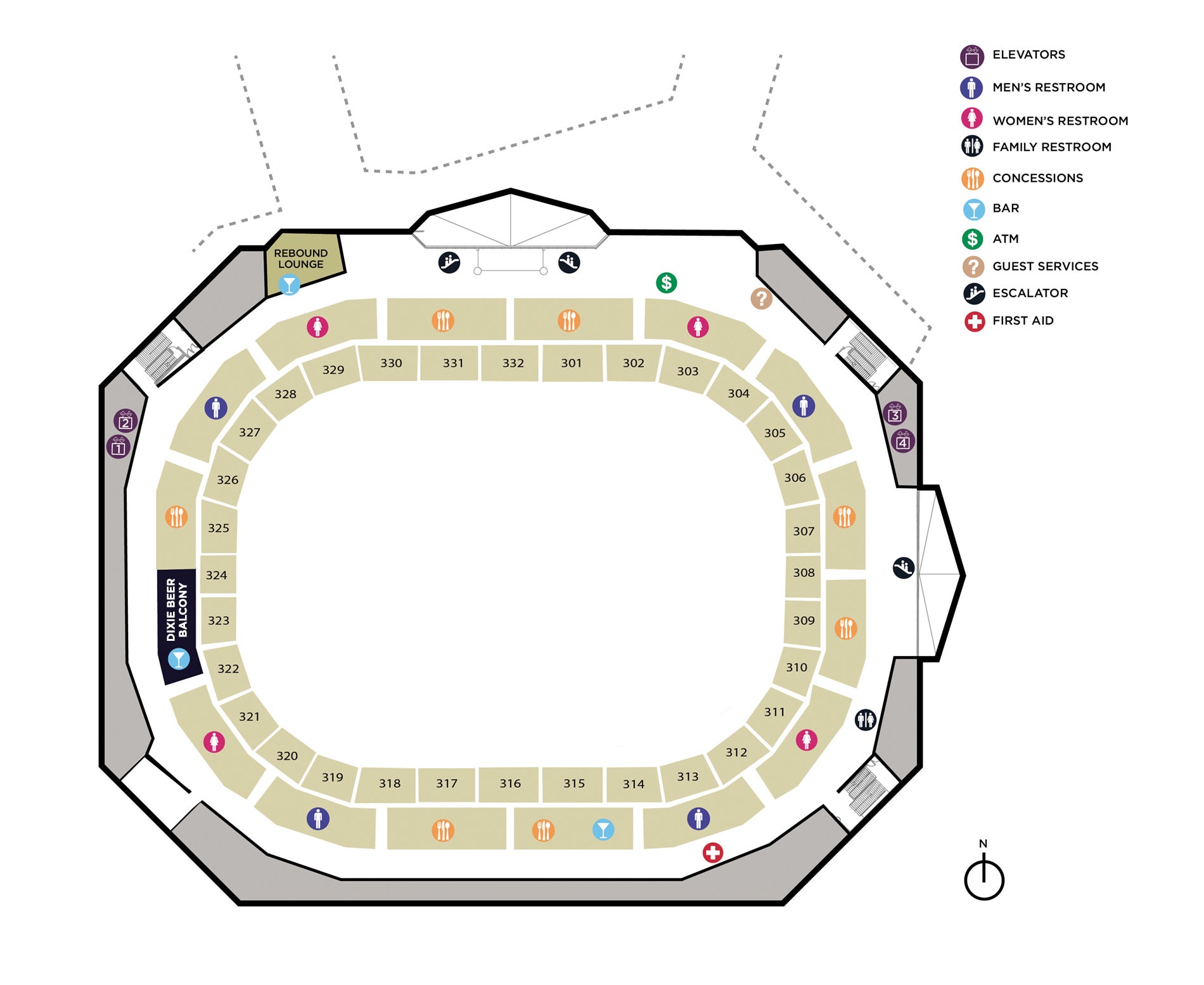 MapsLevels Smoothie King Center