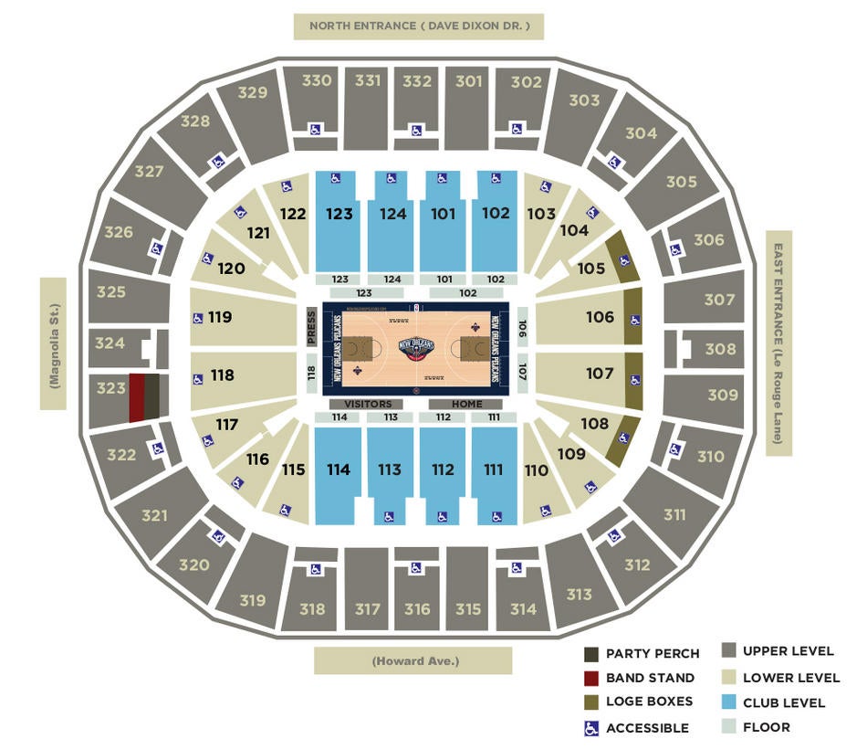 Smoothie King Center Interactive Concert Seating Chart