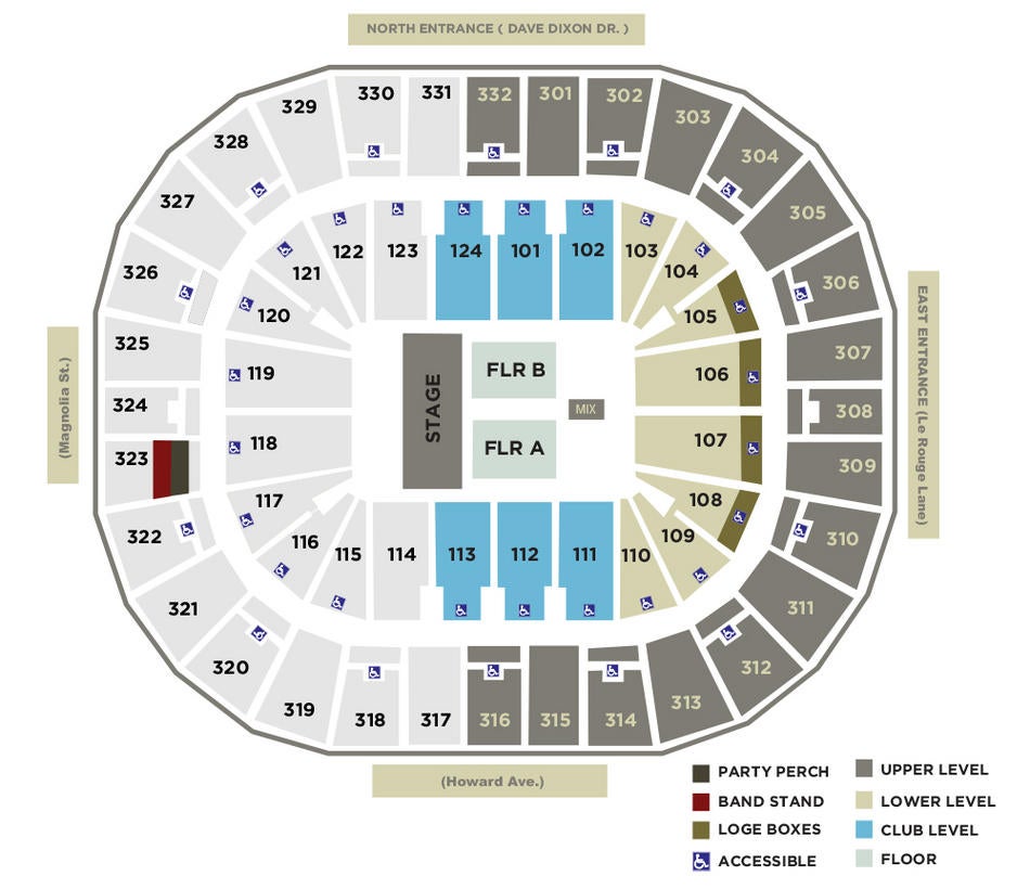 Pelicans Arena Seating Chart