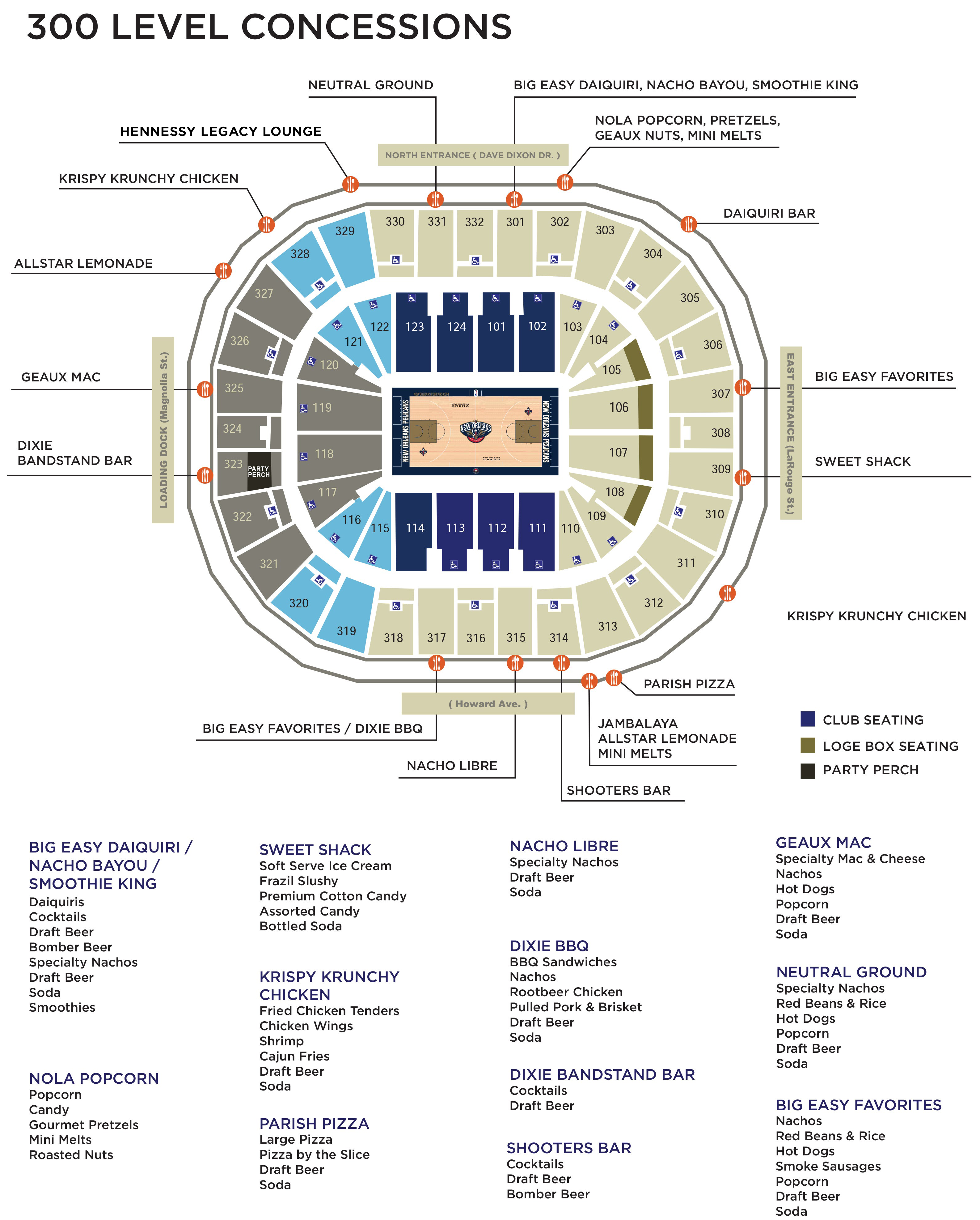 Smoothie King Center Conessions, New Orleans Pelicans